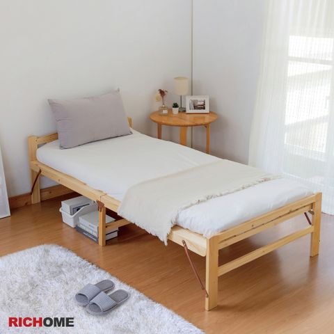 【RICHOME】實木收納單人折疊床/看護床/長照床 (多功能用途)