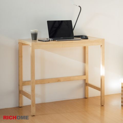 RICHOME 沃德實木實木簡約工作桌/化妝桌/書桌/電腦桌(全橡膠實木)