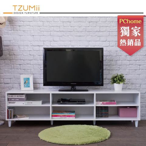 TZUMii六格電視櫃-白色