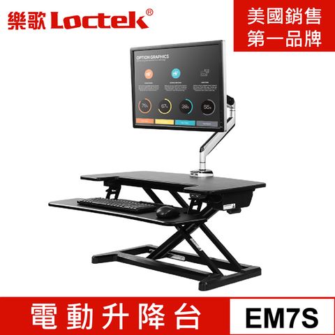 樂歌Loctek 人體工學 電動升降台 加深鍵盤架 螢幕/筆電雙用 SGS品質認證