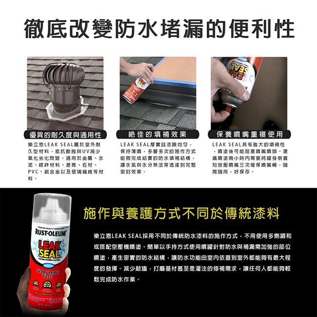 RUSTOLEUM 樂立恩 防水止漏噴劑透明色