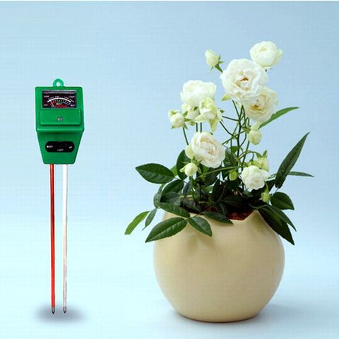 PUSH!園藝用品土壤酸鹼度計濕度計照度計三合一土壤檢測儀 ph計(1入組) B31