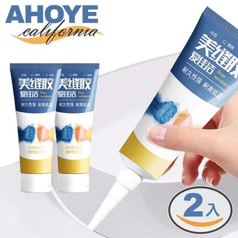 AHOYE 防水防霉牆面縫隙修補膏120mL (白色-兩入組) 填縫劑 補縫劑