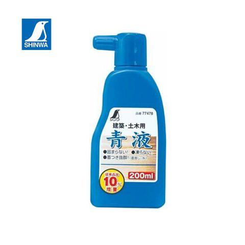 日本 SHINWA 鶴龜 墨汁-藍 200ml 青液 墨斗用 墨線用 77478