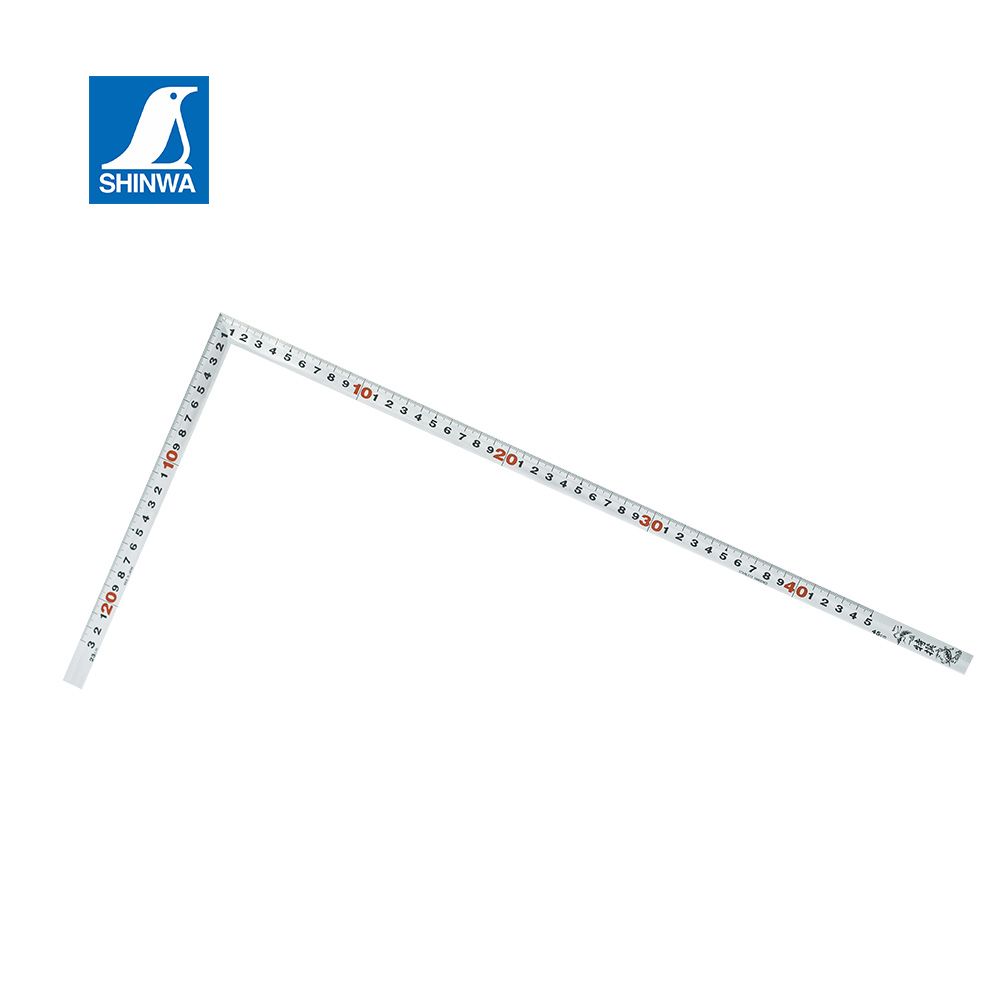 日本SHINWA 鶴龜雙面角尺1尺6寸45公分薄型曲尺木工角尺手工打造日本製