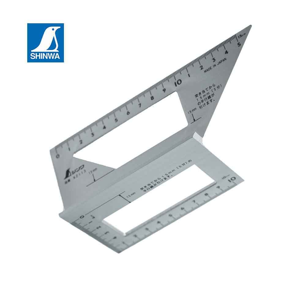 日本SHINWA 鶴龜止型定規尺直角尺劃線規角尺日本製62113