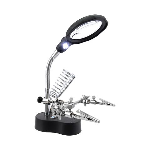 180-MS20 多功能焊錫支架/臺式放大鏡20倍/附LED光源