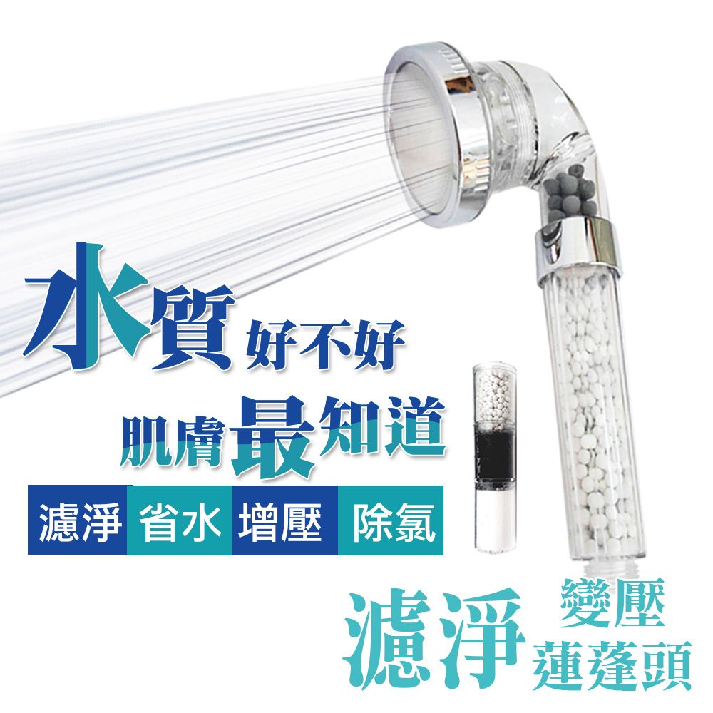神膚奇肌 三段變壓水晶負離子除氯省水蓮蓬頭