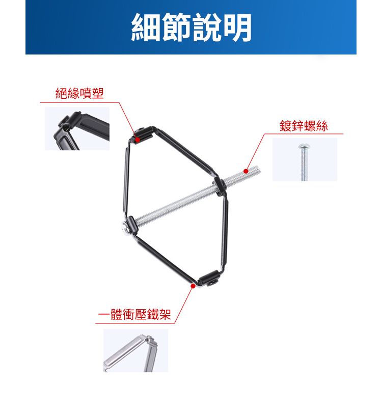 絕緣噴塑細節說明-體衝壓鐵架鍍鋅螺絲