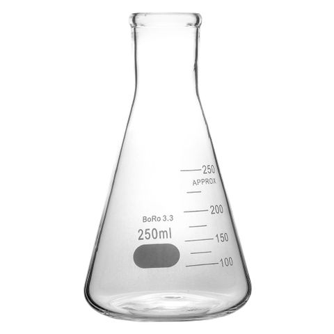 250ML 刻度杯 實驗室玻璃儀器器皿 玻璃三角燒瓶 三角燒杯 錐形瓶 加熱燒杯 錐形瓶 180-GCD250