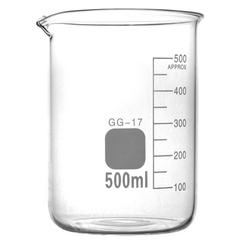 500ML 玻璃燒杯 玻璃無柄燒杯 刻度燒杯 有具嘴燒杯 玻璃杯 實驗用燒杯 加熱燒杯 180-GCL500