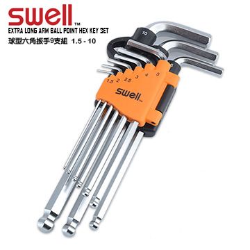 SWELL 1.5-10MM 球型六角板手9支組 064-24ML