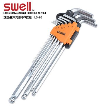 SWELL 1.5-10MM 球型長六角板手9支組 064-24MX