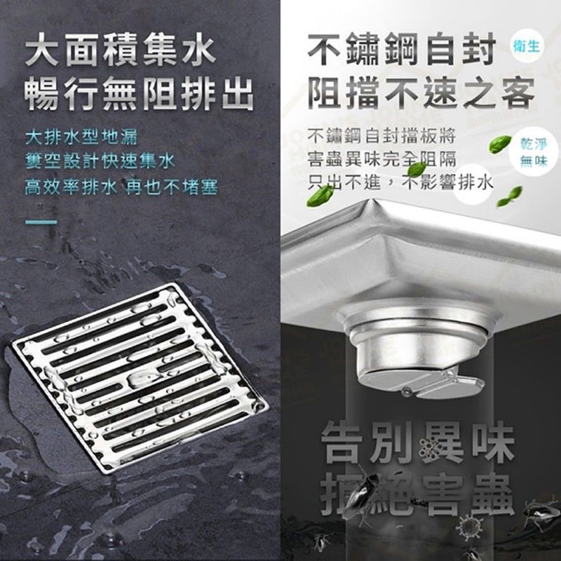  不鏽鋼地漏 水滴型 贈不鏽鋼自封 水孔蓋消水孔落水頭集水槽水門