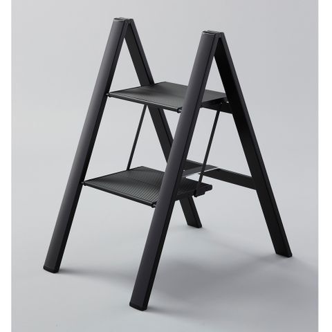 【Hasegawa 長谷川】SJ超薄系列Narrow Step輕巧收納日本設計梯/鋁梯/工作梯-三色可選-黑色(SJ-2BK)