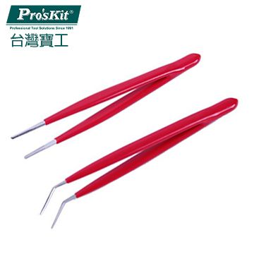 ProsKit 寶工 2入組絕緣型不銹鋼鑷子(145mm) 908-T301