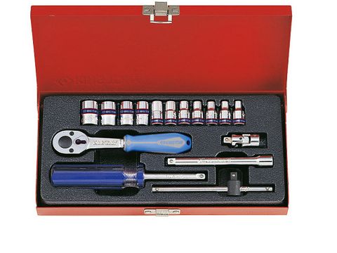 KING TONY 專業級工具 16件式 1/4"(二分)DR. 六角套筒扳手組 KT2516MR