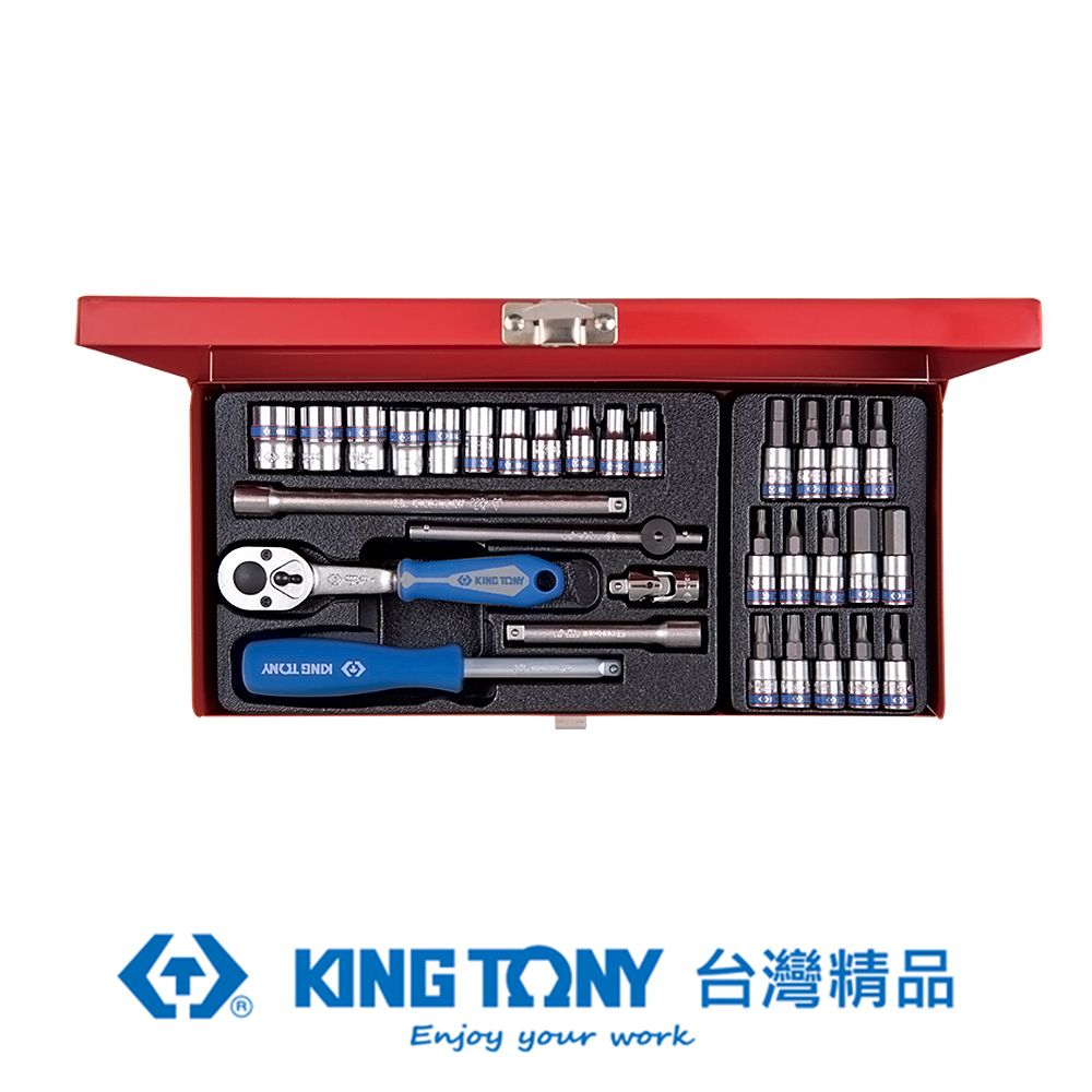 KING TONY 金統立工具  專業級工具 31件式 1/4"(二分)DR. 套筒扳手組 KT2531MR