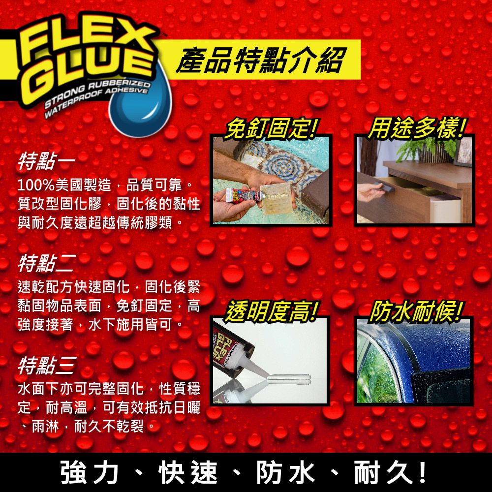 FLEX SEAL 美國FLEX GLUE大力固化膠(迷你透明18ml/美國製)