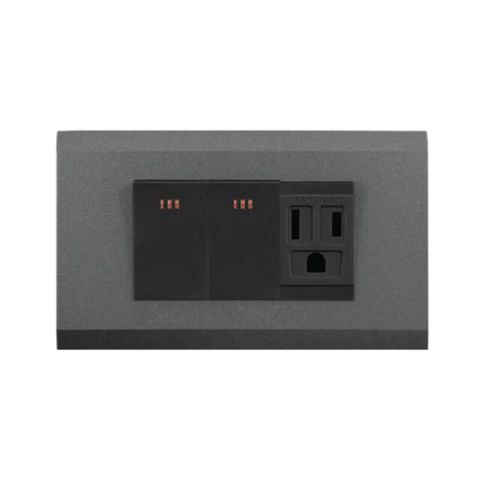 【月光彩色經典烤漆款】二開關一接地插座蓋版組