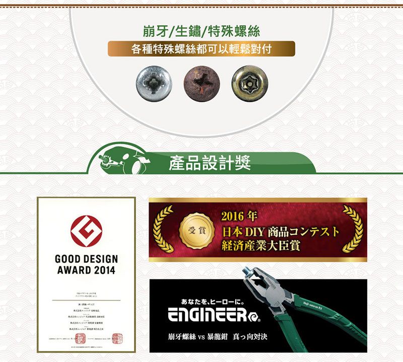 ENGINEER 日本工程師工具RX超強力暴龍螺絲鉗PZ-59 - PChome 24h購物