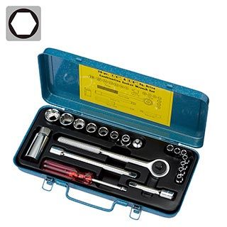 【日本工程師ENGINEER】1/4吋 3/8吋套筒扳手20件組 公制 TWS-03