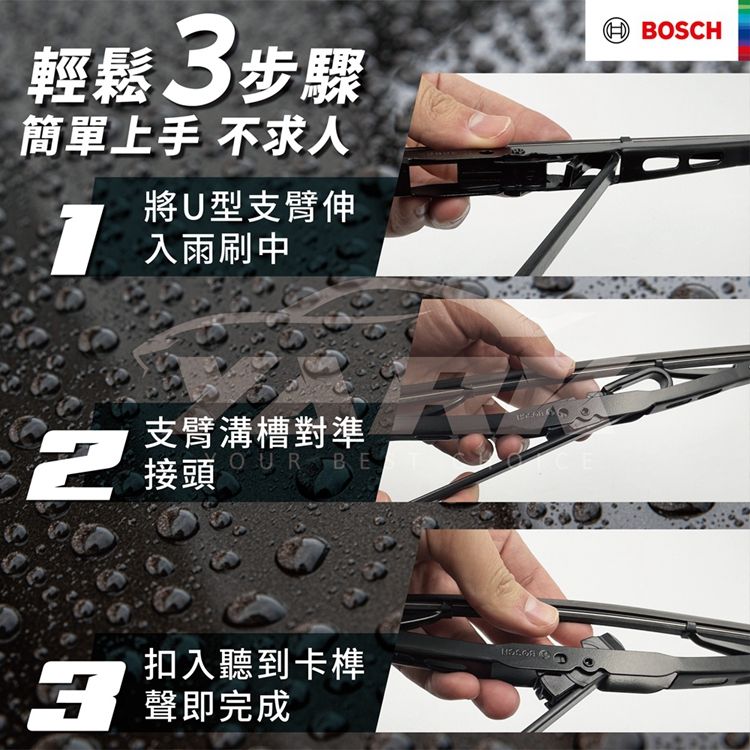 BOSCH 博世 PerfectView 雨刷鍍鋅鐵骨石墨技術天然橡膠雙支