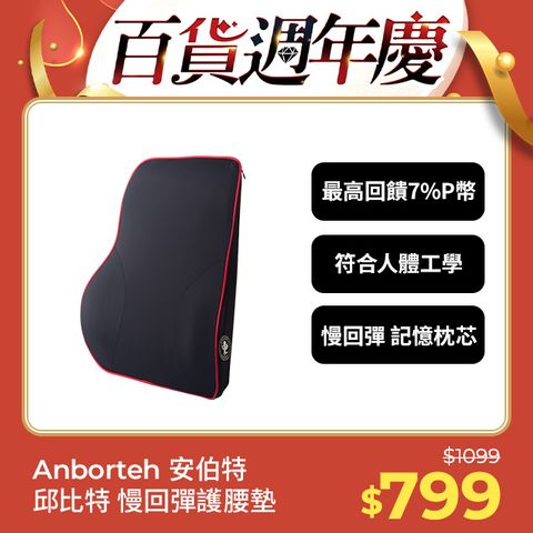 ANBORTEH 安伯特 邱比特慢回彈護腰墊 (車用護腰墊 車用靠墊 車用腰枕 車用靠腰墊 汽車靠墊 車用腰枕 護腰枕 慢回彈記憶棉)