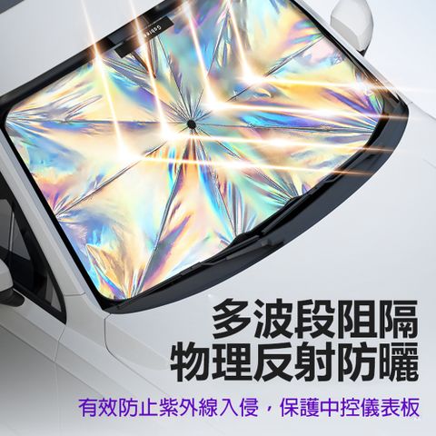 升級版傘柄可彎折雷射汽車前擋遮陽傘