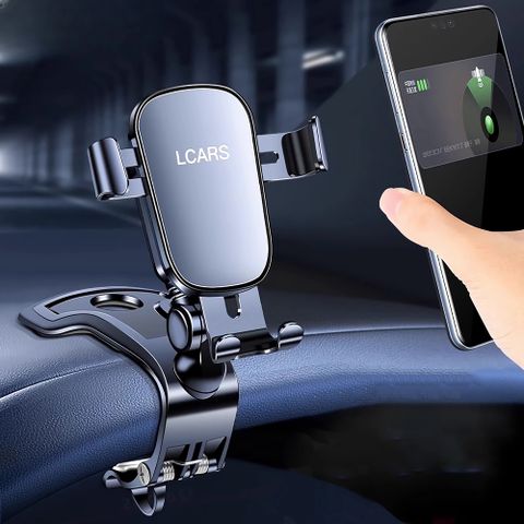 LCARS 第五代儀表板手機支架 1800°無死角萬向旋轉 後推傾倒 重力汽車手機架 車用夾式導航支架