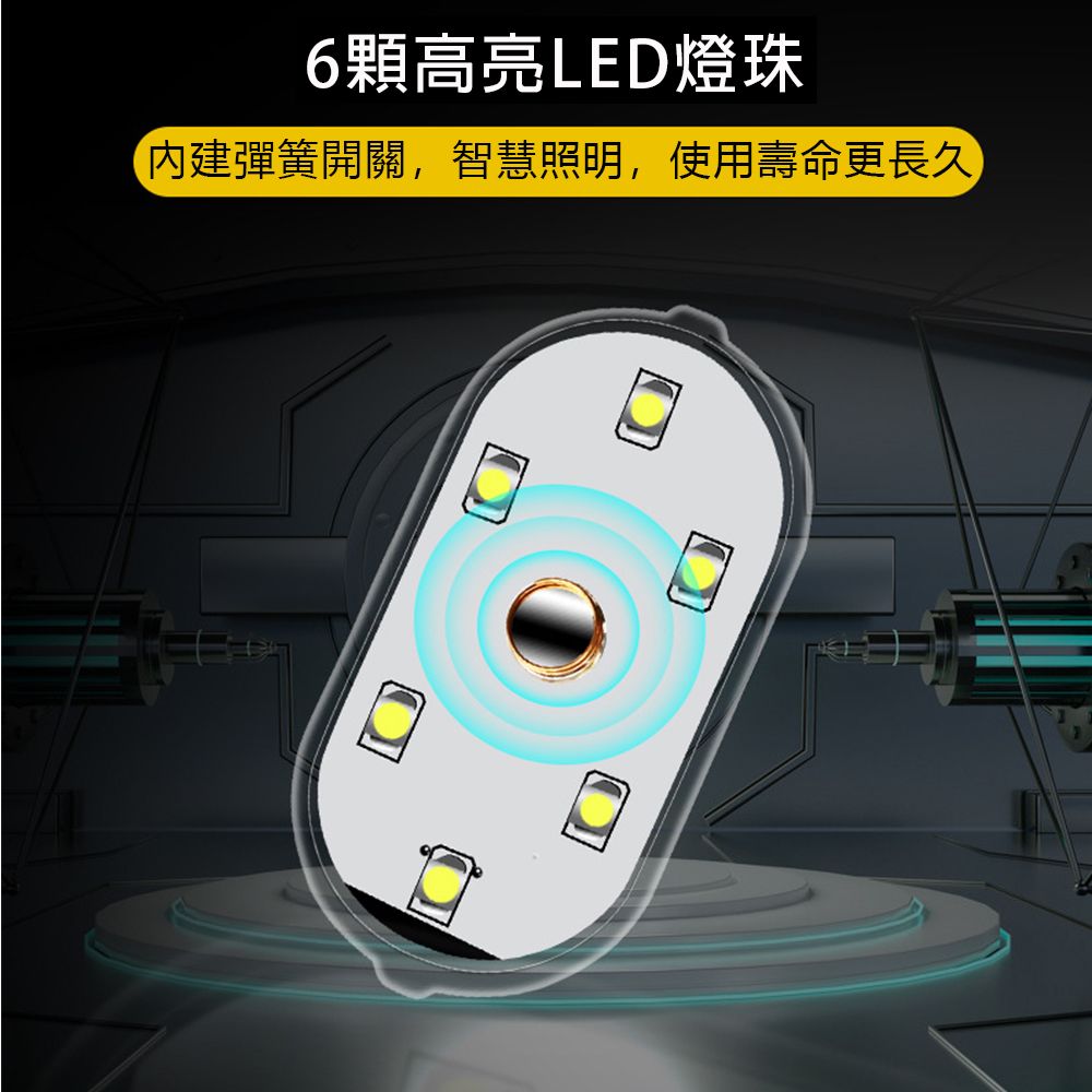  【BONum 博紐】6LED高亮輕巧USB充電型磁吸觸控燈