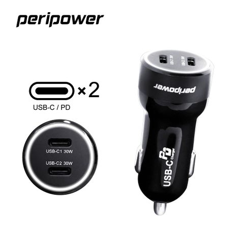 Peripower PS-U19 極速 60W 雙 USB-C PD 車用快充