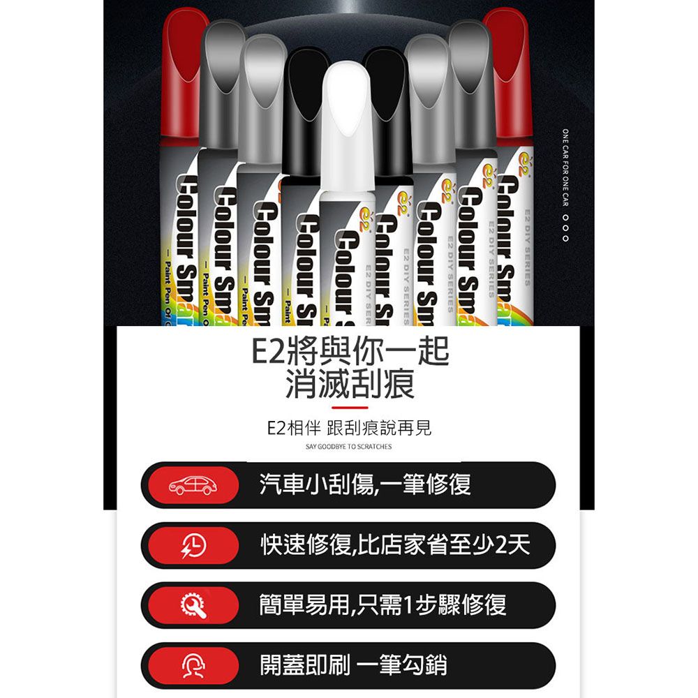 WIDE VIEW 汽車補漆筆3入組(E-008)