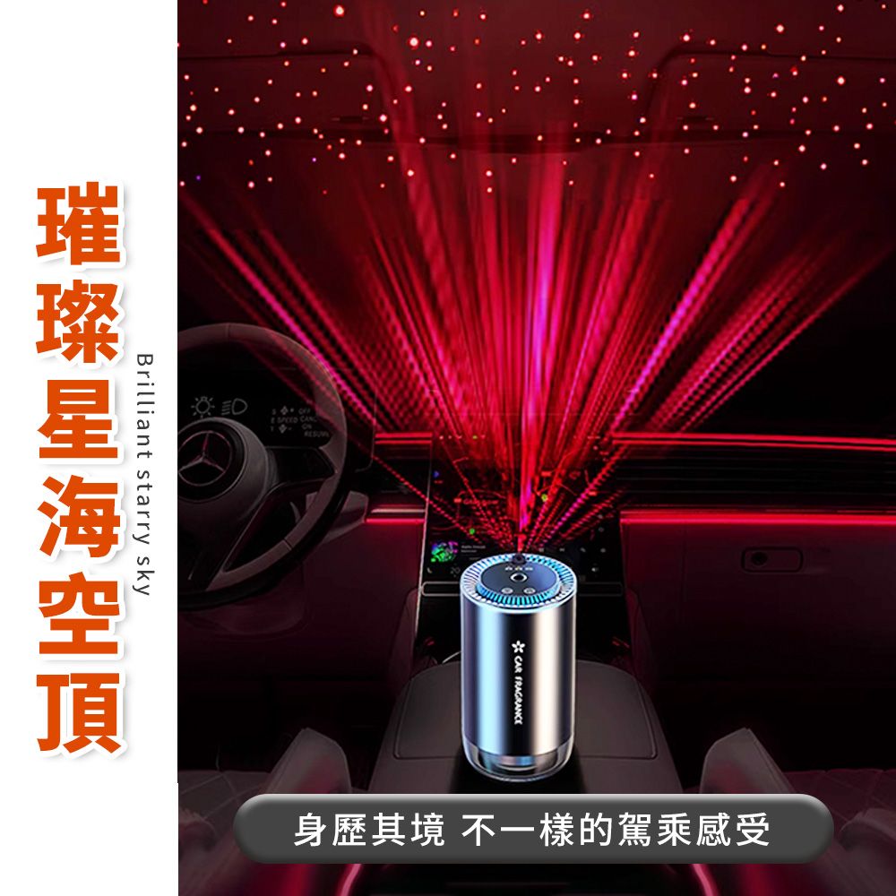  【LEO里歐】車用香氛 汽車香氛 車用芳香 零酒精 智能噴霧 奈米霧化技術(星空車頂設計)