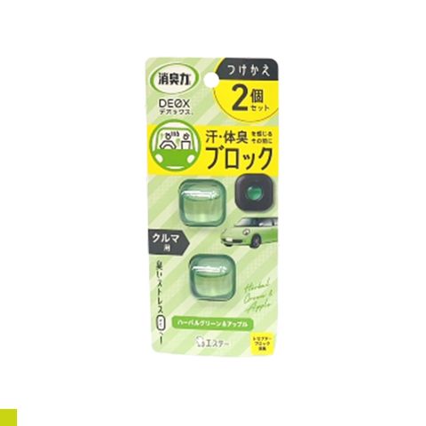 日本 ST 雞仔牌 車用 夾式 芳香消臭劑 草本蘋果香2ml 補充盒 2入/組