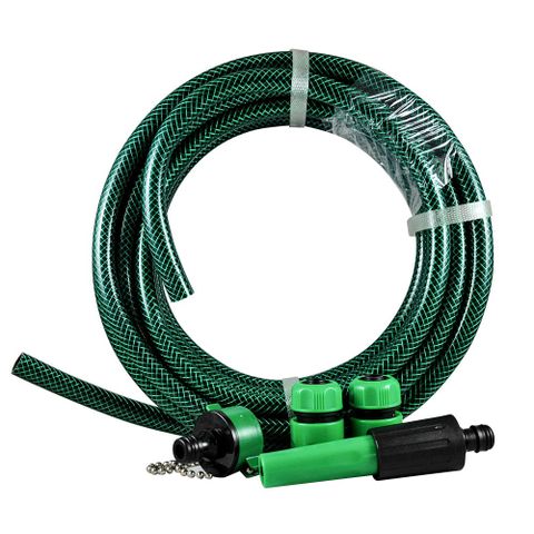 AutoCare 7.5米水槍水管組:無段式水槍+7.5公尺包紗水管
