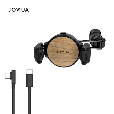 JOWUA 萬用夾式出風口車架(Qi2無線充電版本) iPhone Android 滾輪夾式手機架 圓型出風口 葉片出風口