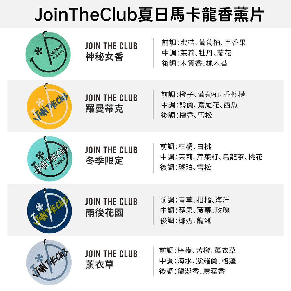  【Join The Club】汽車香薰10片組(有趣有盼+夏日馬卡龍)