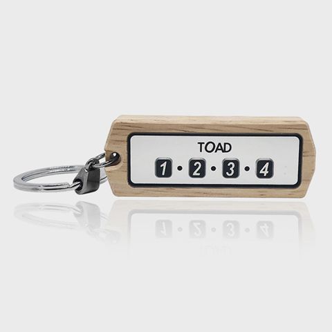 韓國CARDECO TOAD 木頭質感 車號+電話留言板 鑰匙圈 1172