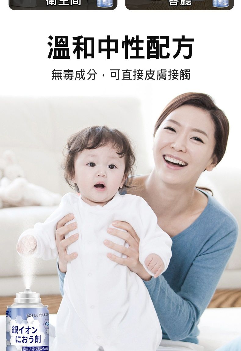 銀イオンにおう剤 银离子除味剂&杀菌工间溫和中性配方無毒成分,可直接皮膚接觸