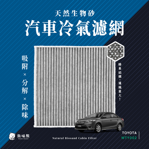無味熊 日本生物砂蜂巢式汽車冷氣濾網 豐田Toyota (Vios、Camry 2.0、Previa、Alphard 一代適用)