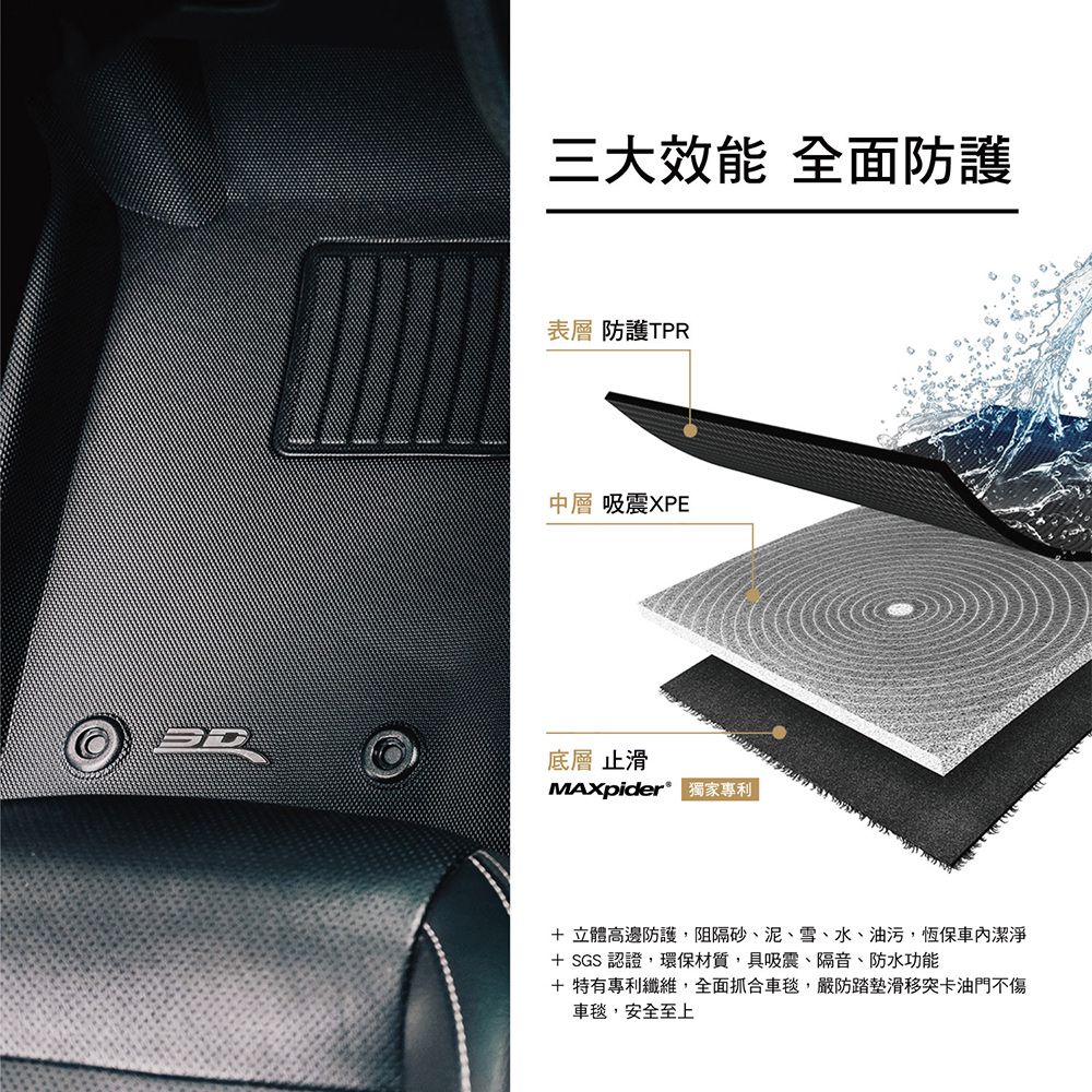 TOYOTA 豐田 3D 卡固立體汽車踏墊  適用於 Auris/Corolla sport 2019~2025 (掀背車限定)