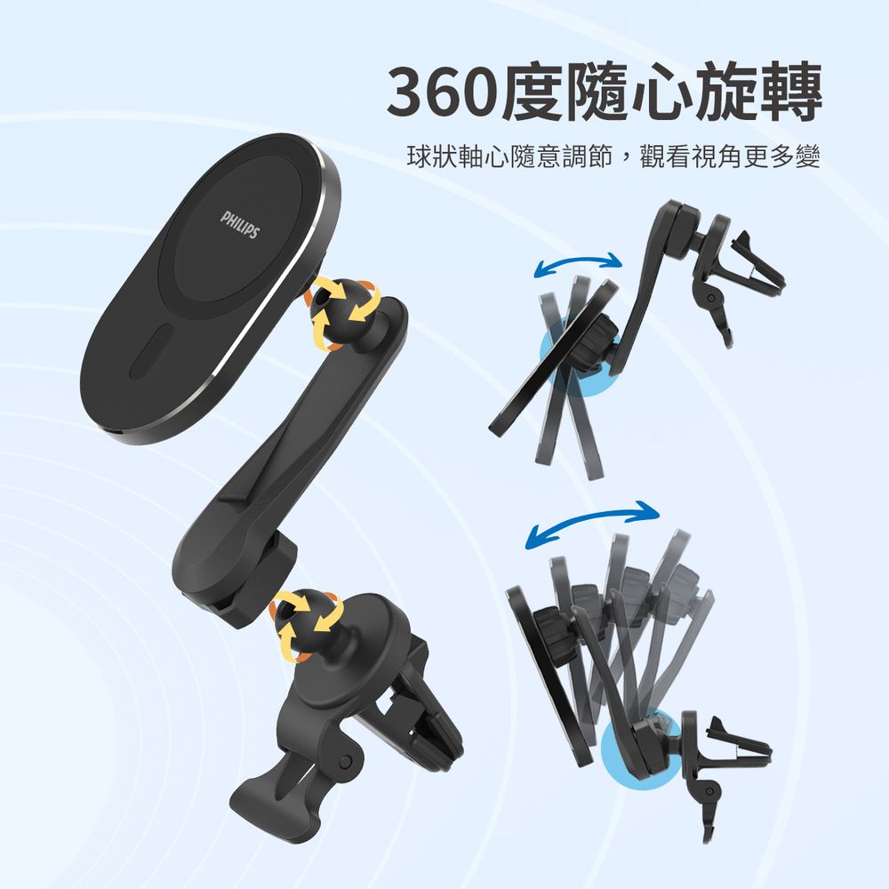 PHILIPS 飛利浦   磁吸360度車用手機架 DLK3425NB