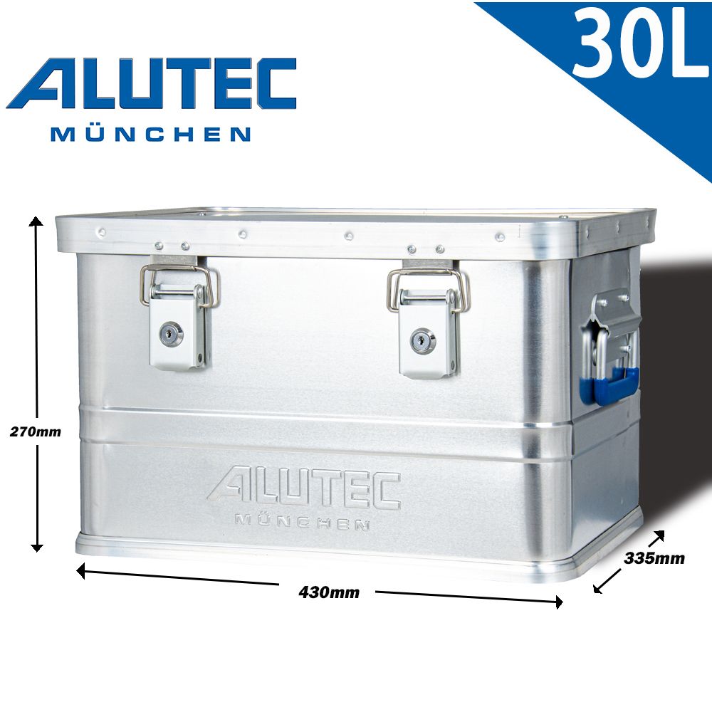 ALUTEC ALUTEC德國鋁箱 台灣總代理 -輕量化鋁箱 工具收納 露營收納 (30L) 含鎖收納更安全/側邊雙提把/防塵防水/鋁合金材質