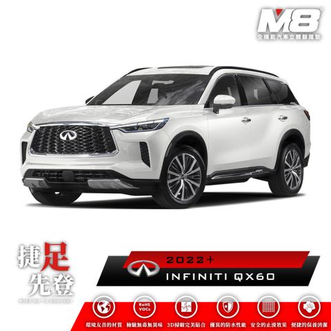 M8全機能汽車立體腳踏墊 - INFINITI QX60 (L51) 七人座 2022+