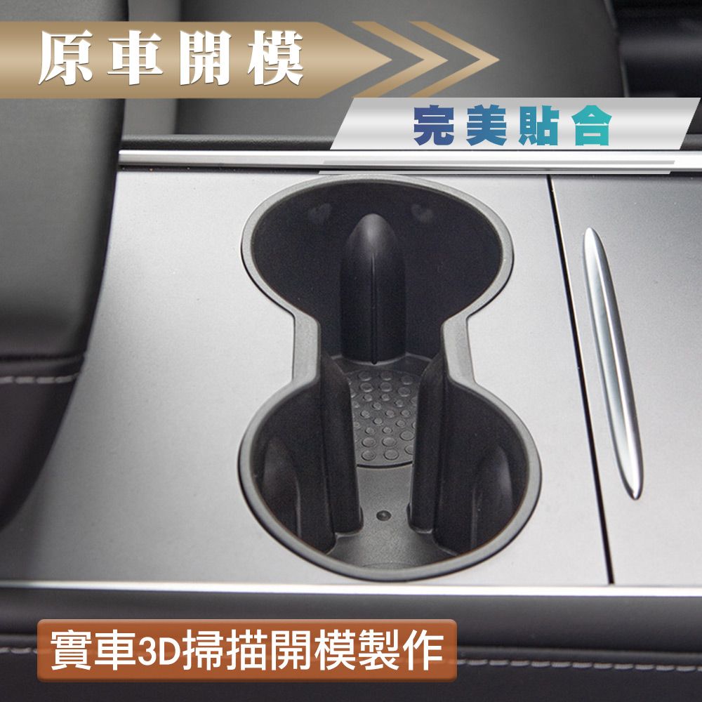 CarZone 車域 特斯拉Model3/Y專用中控圓形水杯架/固定杯槽套