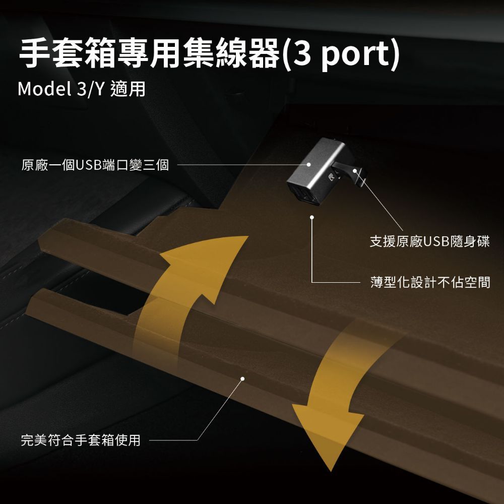 JOWUA Tesla 全車系手套箱專用 小巧且精心孔位設計不佔手套箱空間