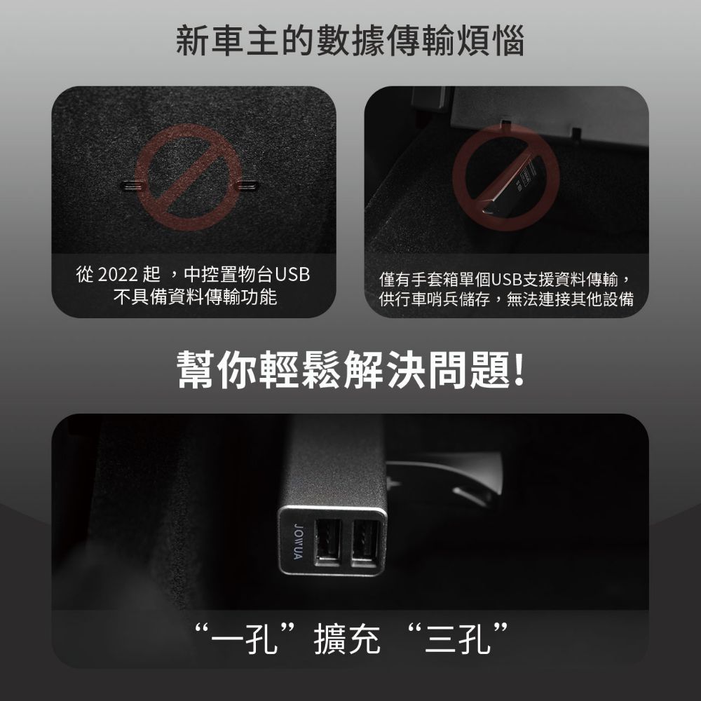 JOWUA Tesla 全車系手套箱專用 小巧且精心孔位設計不佔手套箱空間