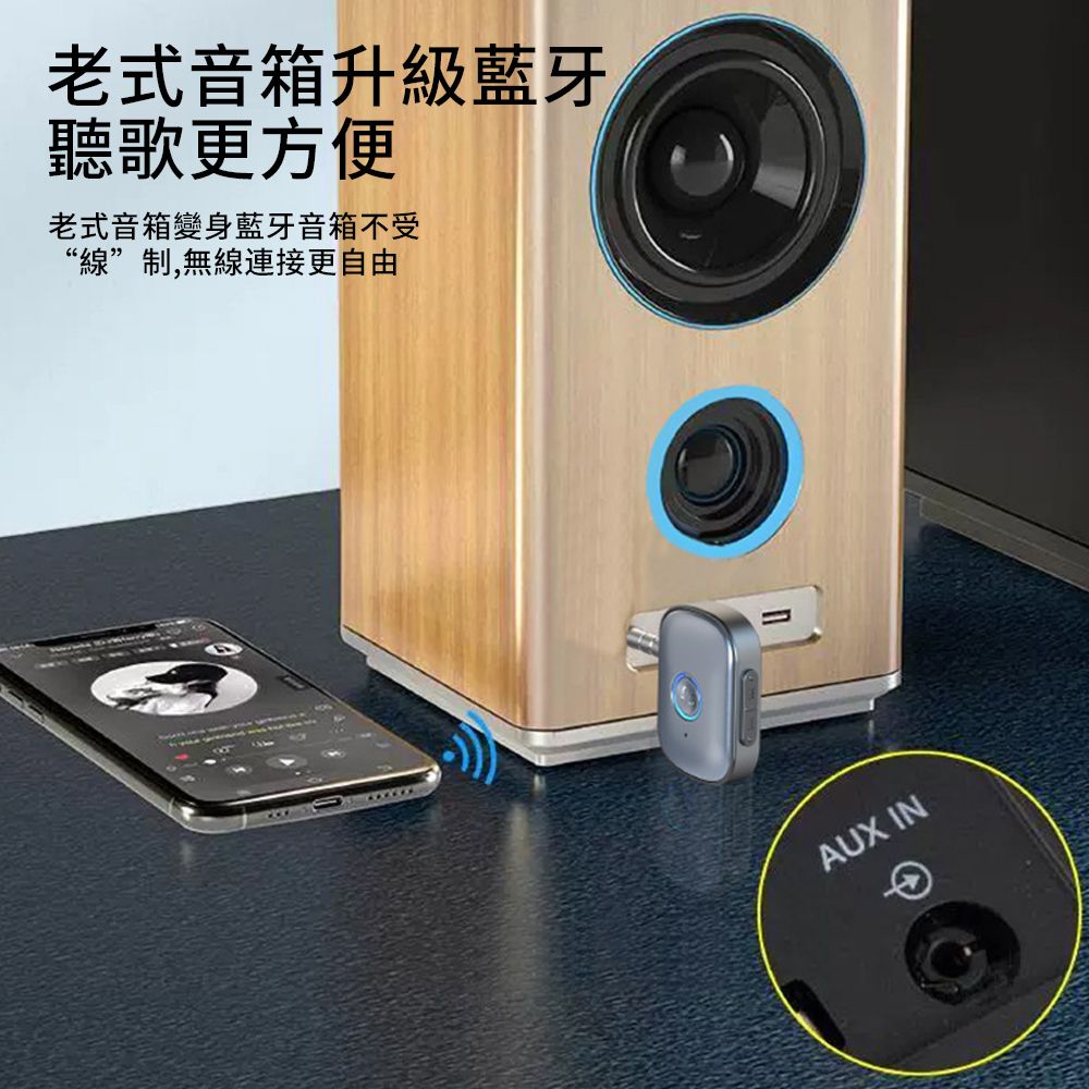  Sar W1 車載藍牙播放器 AUX音頻藍牙接收器 音樂播放器 藍牙適配器 即插即用 免提通話 導航播報
