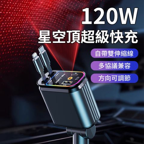 KEYIE C3鋁合金120W車用充電器